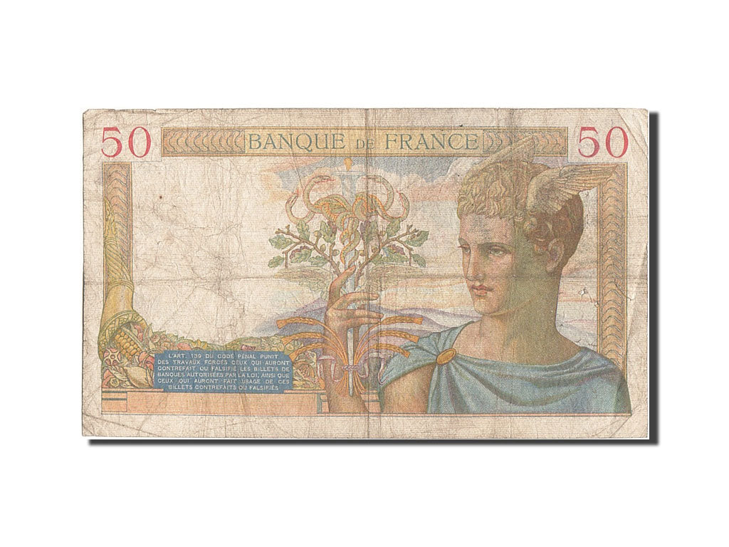 Banknot, Francja, 50 Francs, Cérès, 1935, 1935-03-21, VF(20-25)