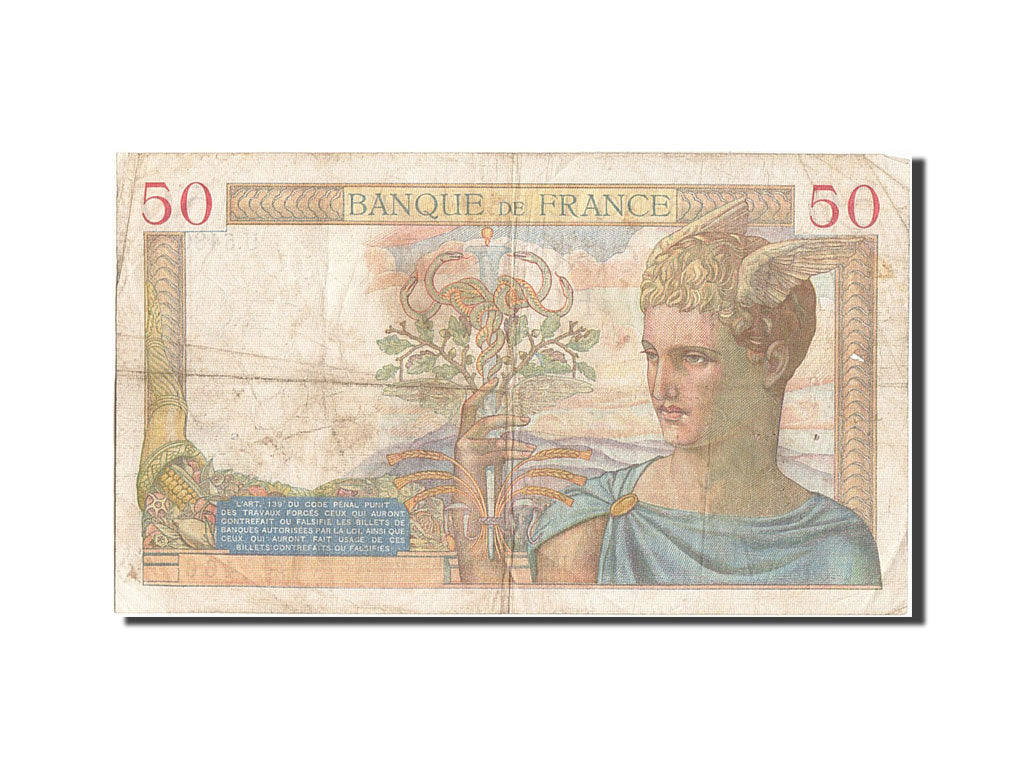 Banknot, Francja, 50 Francs, Cérès, 1937, 1937-01-28, VF(20-25)