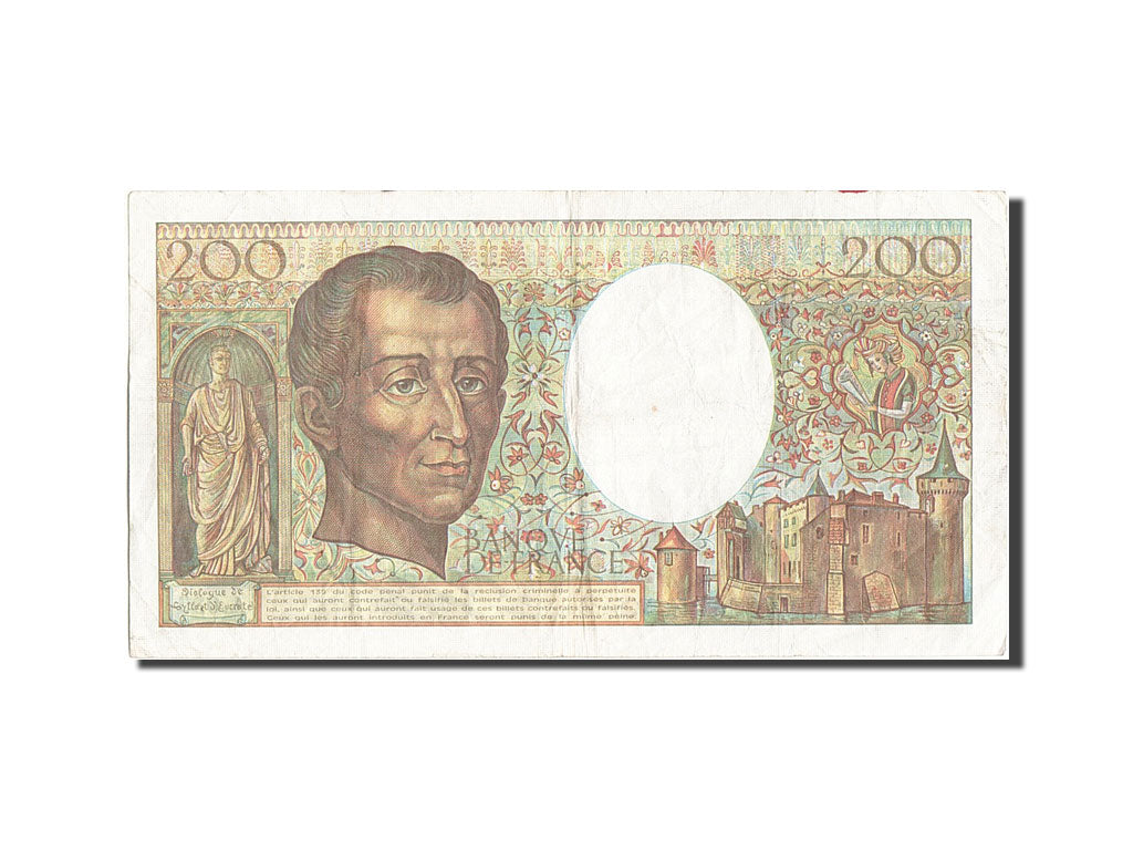 Banknote, France, 200 Francs, 200 F 1981-1994 ''Montesquieu'', 1985, VF(30-35)