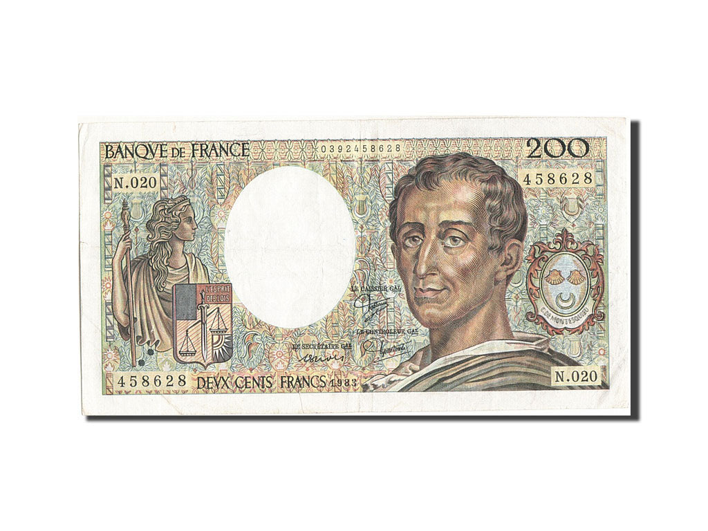 Banknote, France, 200 Francs, 200 F 1981-1994 ''Montesquieu'', 1983, VF(30-35)
