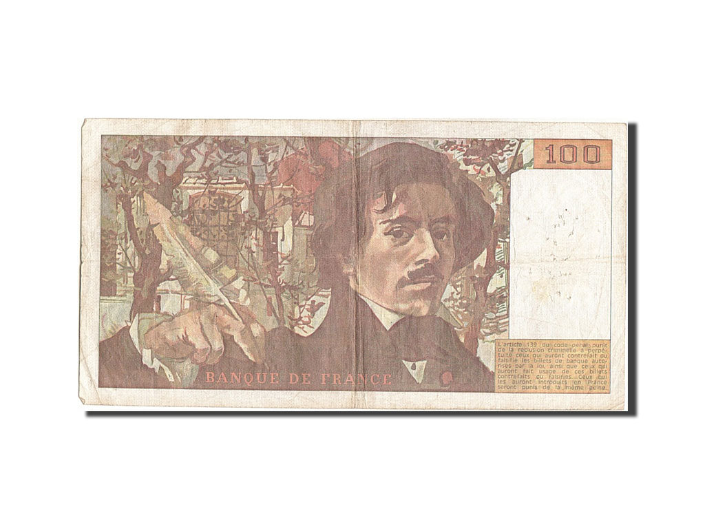 Biljet, Frankrijk, 100 Francs, 100 F 1978-1995 ''Delacroix'', 1980, TB