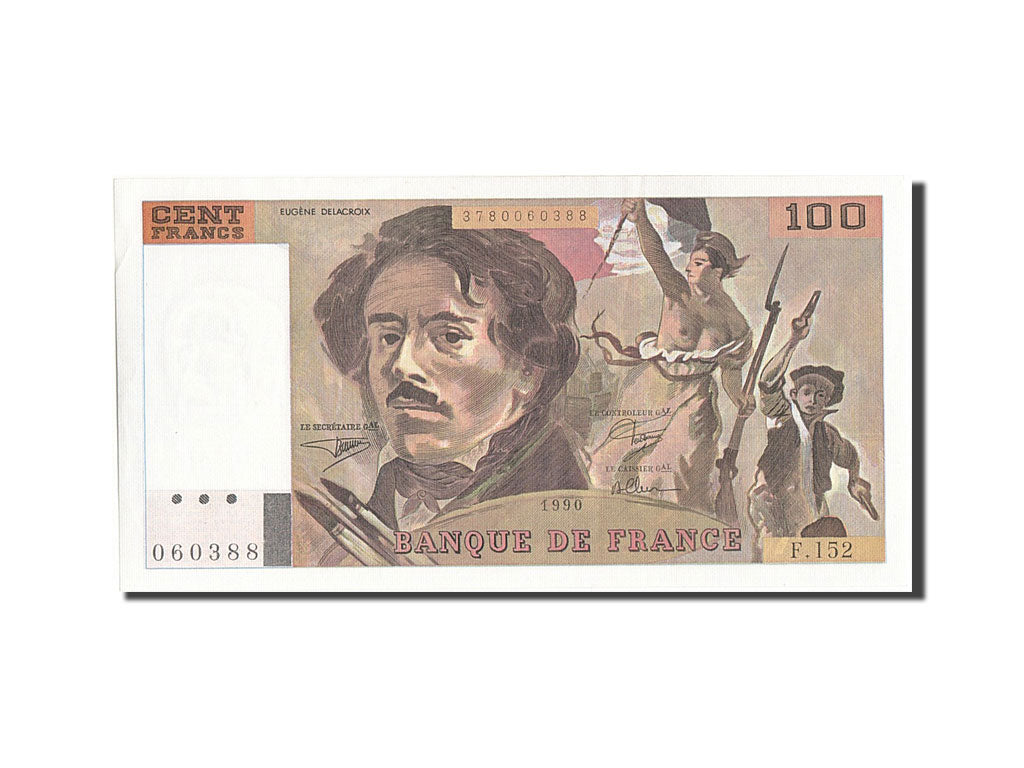Banknote, France, 100 Francs, 100 F 1978-1995 ''Delacroix'', 1990, UNC(63)
