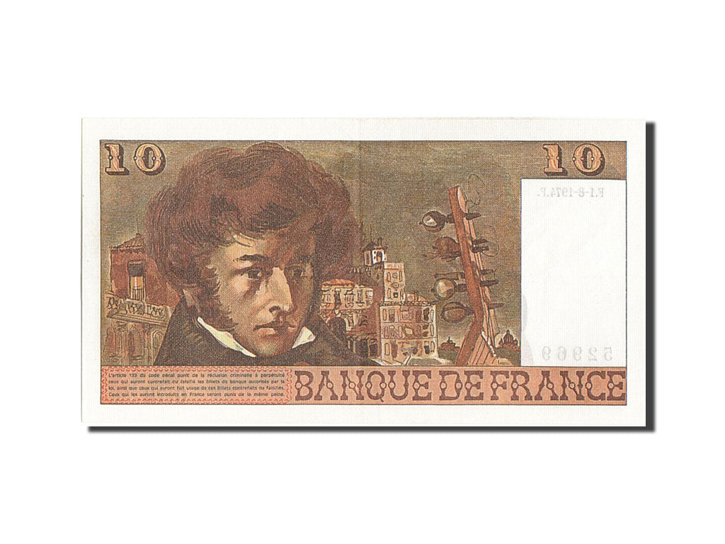 Billete, Francia, 10 Francs, 10 F 1972-1978 ''Berlioz'', 1974, 1974-08-01, EBC+
