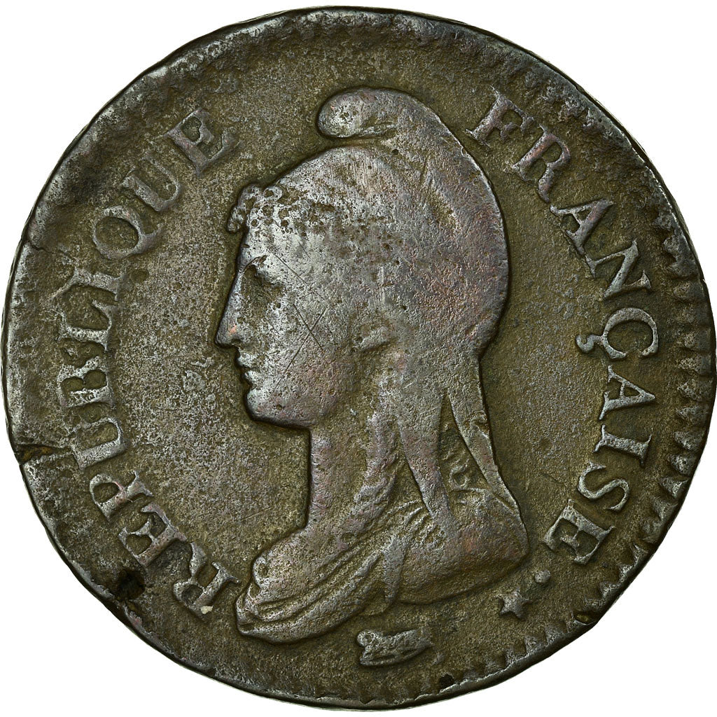 Coin, France, Dupré, Decime, 1797, Lille, VF(20-25), Bronze, Gadoury:187