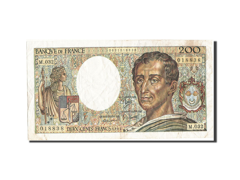 Banknote, France, 200 Francs, 200 F 1981-1994 ''Montesquieu'', 1985, EF(40-45)