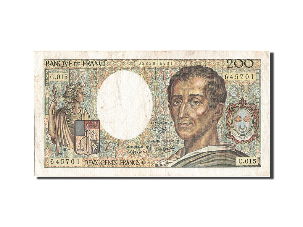 Banknote, France, 200 Francs, 200 F 1981-1994 ''Montesquieu'', 1983, EF(40-45)