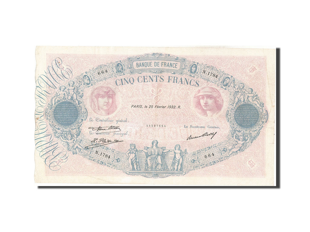 Banknote, France, 500 Francs, 500 F 1888-1940 ''Bleu et Rose'', 1932