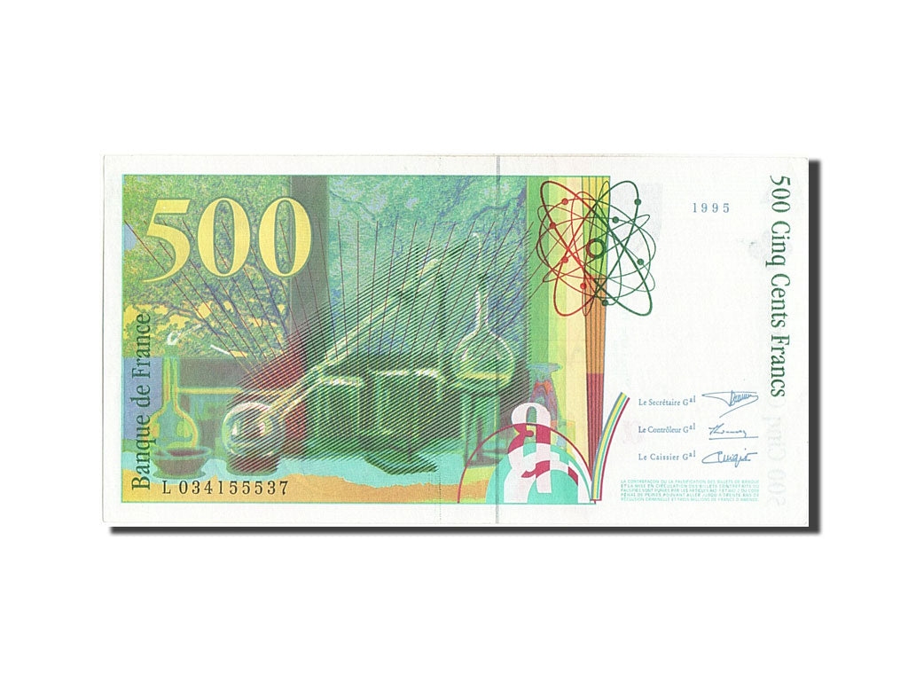 Banconote, Francia, 500 Francs, 500 F 1994-2000 ''Pierre et Marie Curie'', 1995