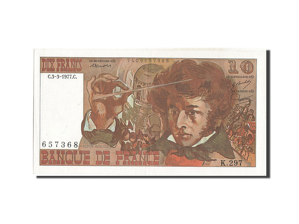 Biljet, Frankrijk, 10 Francs, 10 F 1972-1978 ''Berlioz'', 1977, 1977-03-03
