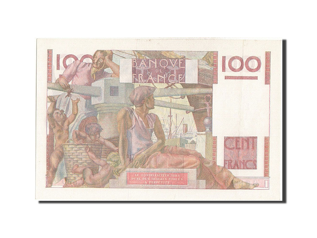 Billete, Francia, 100 Francs, 100 F 1945-1954 ''Jeune Paysan'', 1953