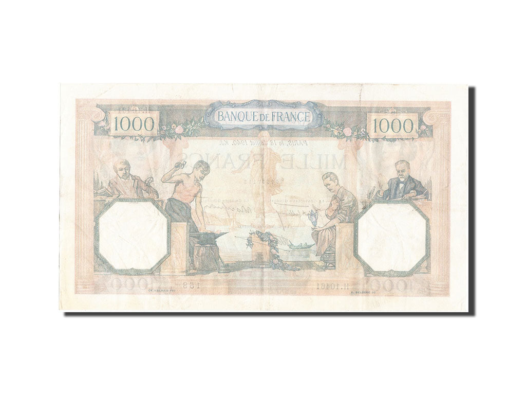 Banknot, Francja, 1000 Francs, Cérès et Mercure, 1940, 1940-07-18, AU(50-53)
