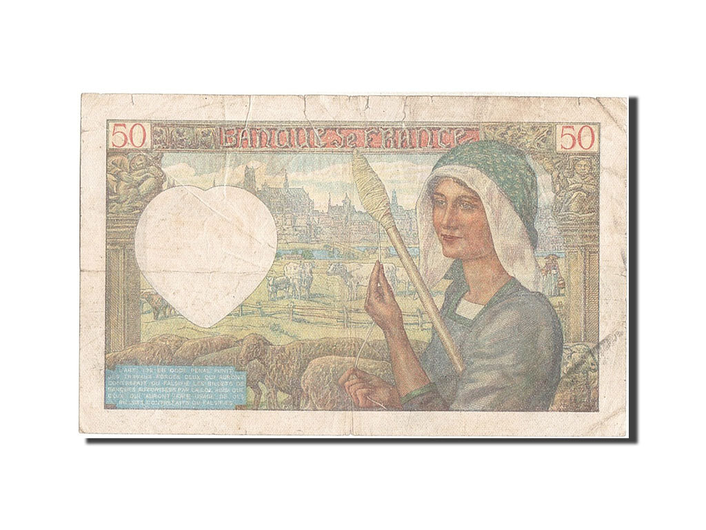 Banknot, Francja, 50 Francs, Jacques Coeur, 1941, 1941-09-11, VF(20-25)