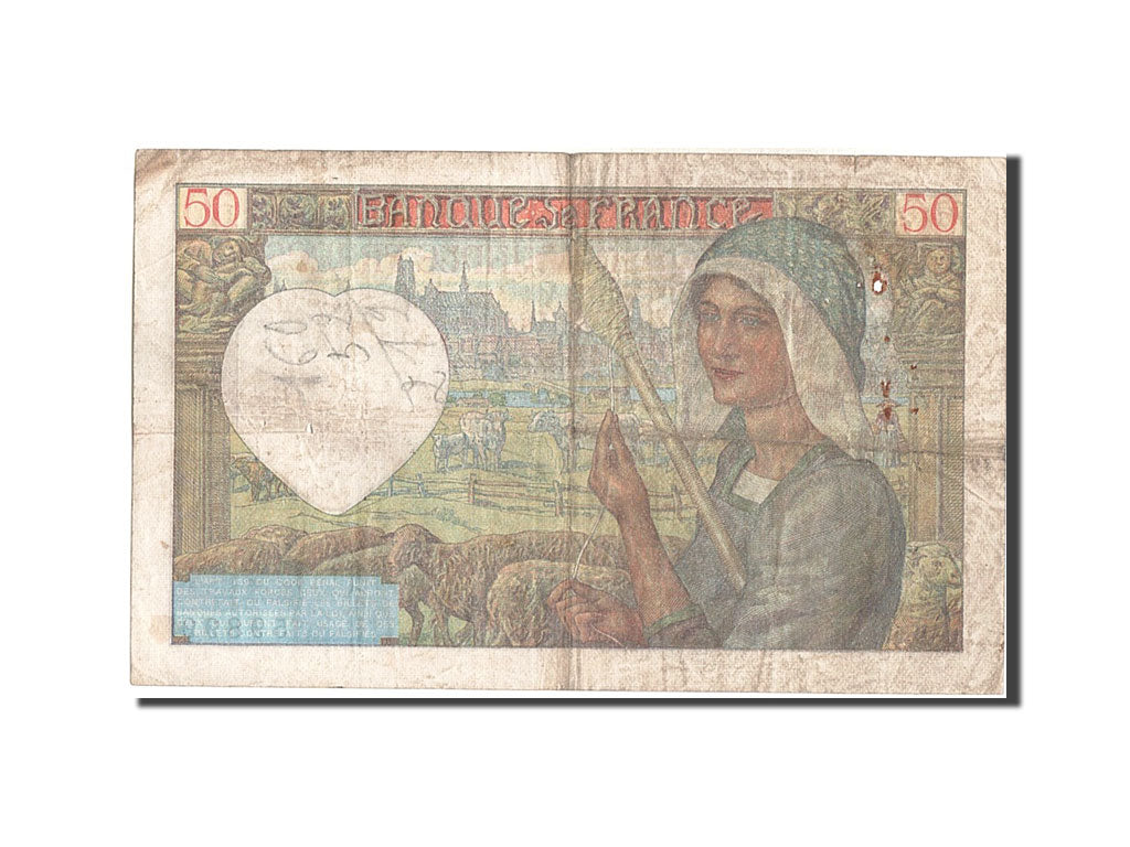 Biljet, Frankrijk, 50 Francs, 50 F 1940-1942 ''Jacques Coeur'', 1940