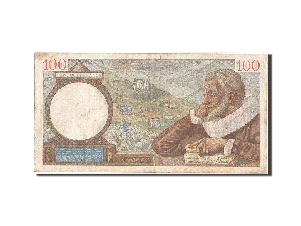 Banknot, Francja, 100 Francs, Sully, 1939, 1939-11-16, VF(20-25), Fayette:26.15