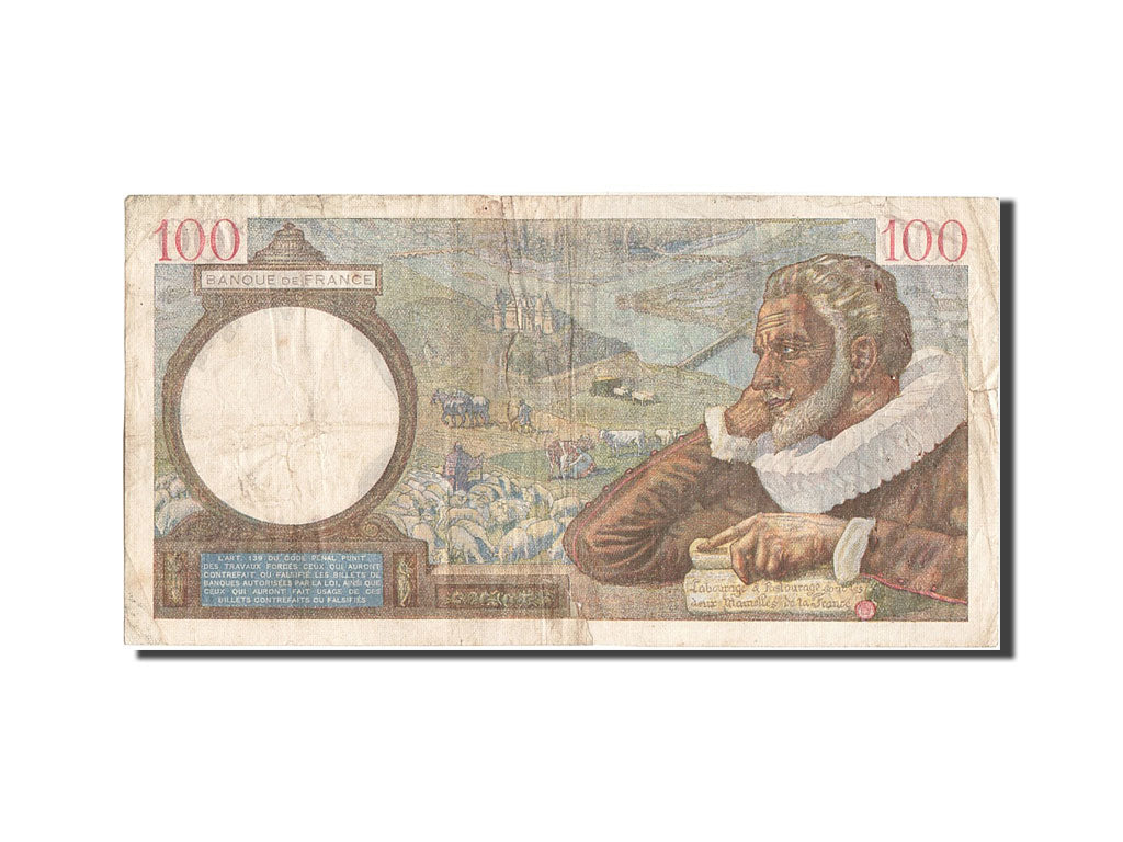 Banknot, Francja, 100 Francs, Sully, 1940, 1940-11-28, VF(20-25), Fayette:26.41