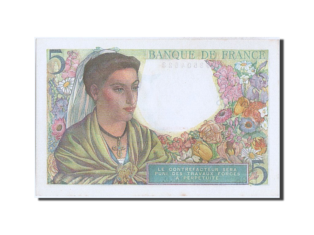 Banknot, Francja, 5 Francs, Berger, 1943, 1943-07-22, UNC(60-62), Fayette:05.2