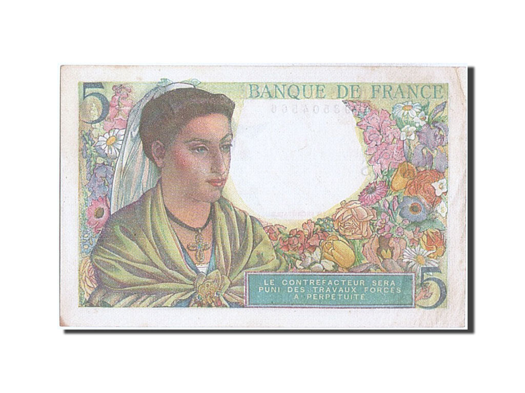Billete, Francia, 5 Francs, 5 F 1943-1947 ''Berger'', 1943, 1943-07-22, EBC