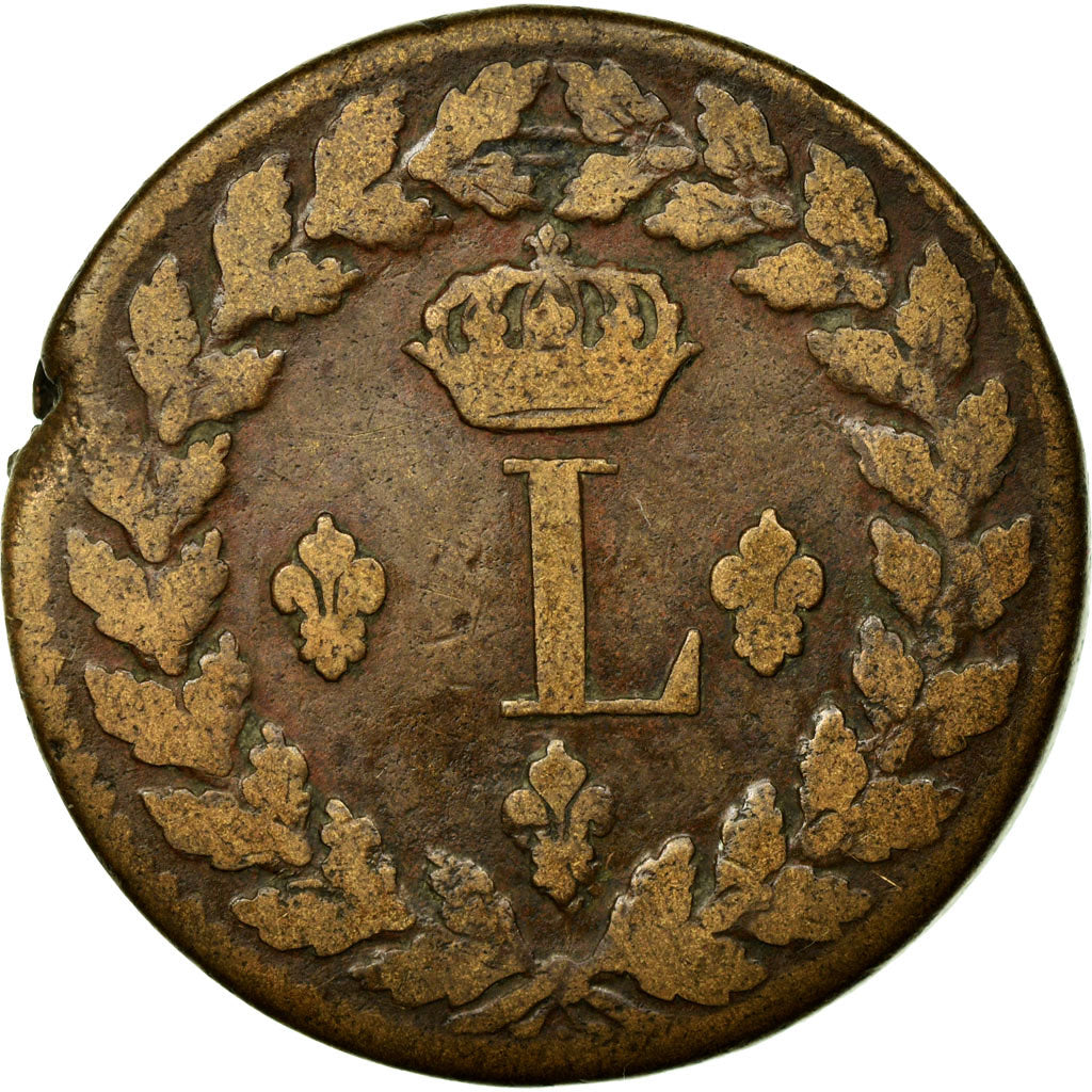 Coin, France, Louis XVIII, Decime, 1815, Strasbourg, VF(20-25), Bronze