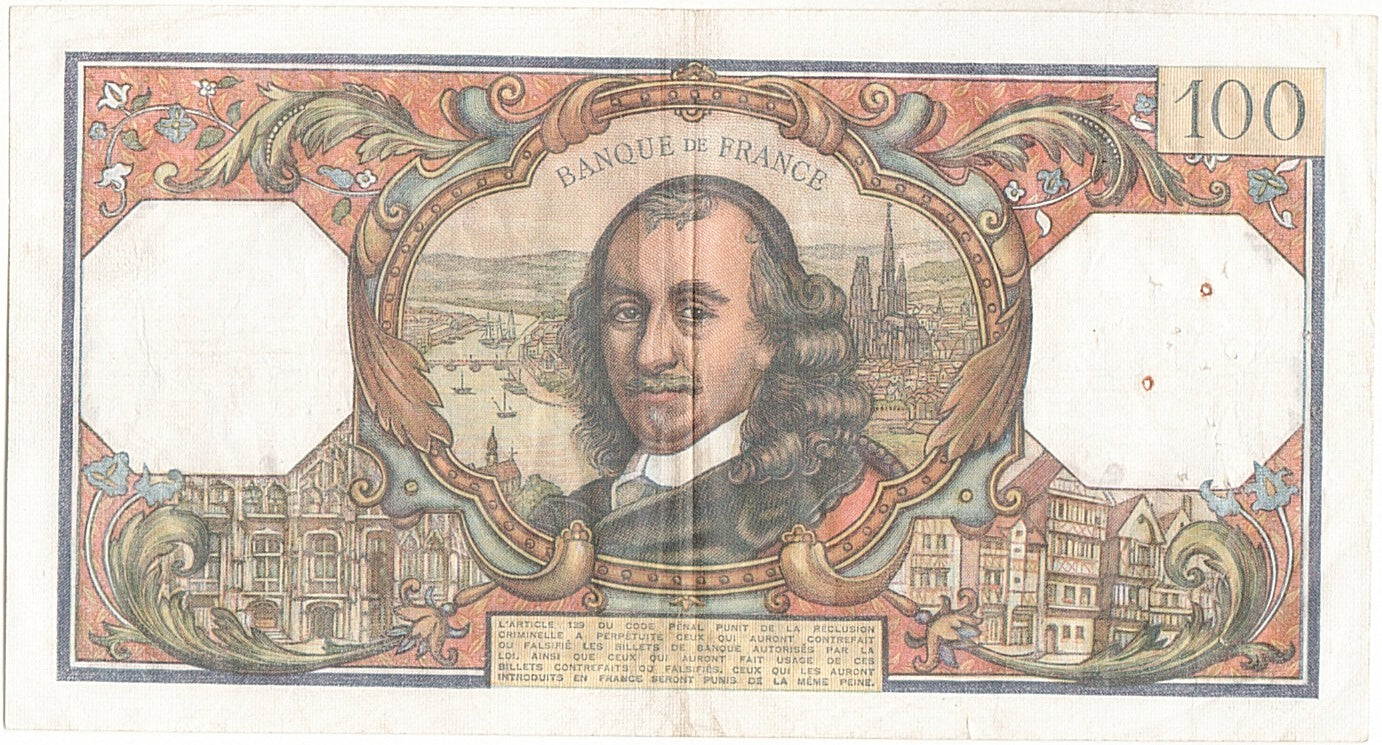 Banconote, Francia, 100 Francs, 100 F 1964-1979 ''Corneille'', 1965, 1965-10-07