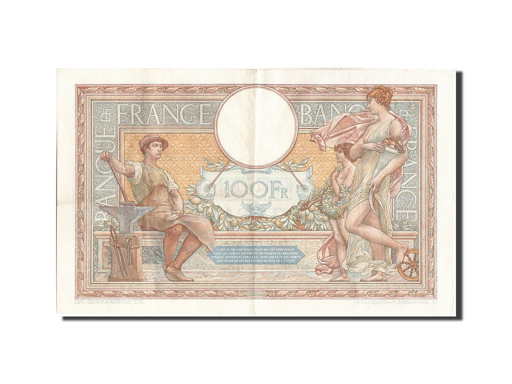 Biljet, Frankrijk, 100 Francs, 100 F 1908-1939 ''Luc Olivier Merson'', 1934