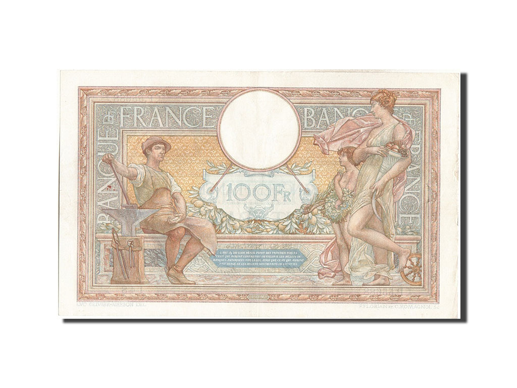Banknot, Francja, 100 Francs, Luc Olivier Merson, 1937, 1937-09-30, AU(50-53)