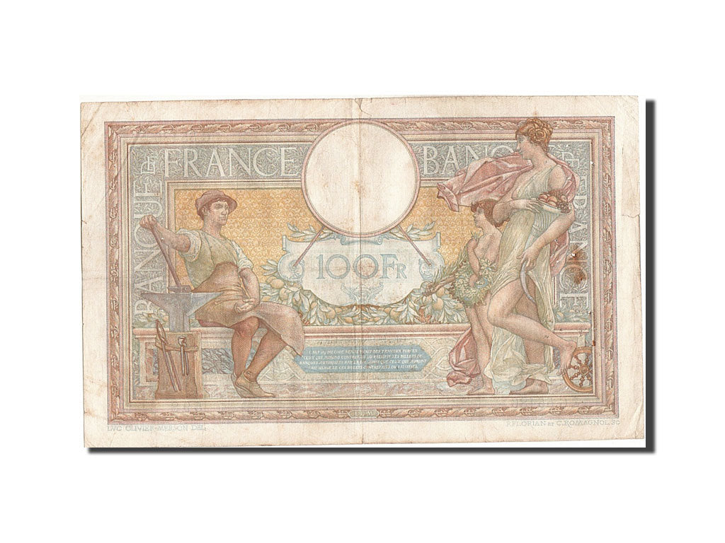 Banknot, Francja, 100 Francs, Luc Olivier Merson, 1937, 1937-09-09, VF(20-25)