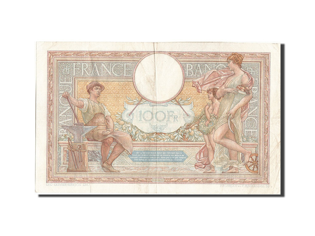 Banknote, France, 100 Francs, 100 F 1908-1939 ''Luc Olivier Merson'', 1937