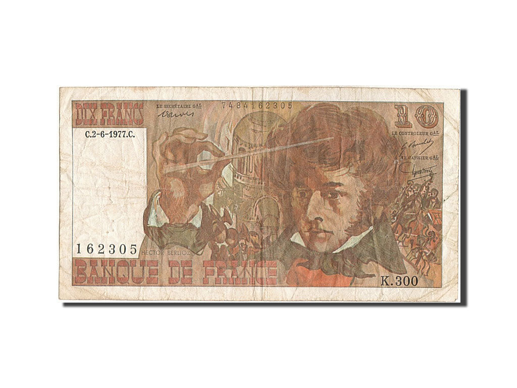 Banknote, France, 10 Francs, 10 F 1972-1978 ''Berlioz'', 1977, 1977-06-02