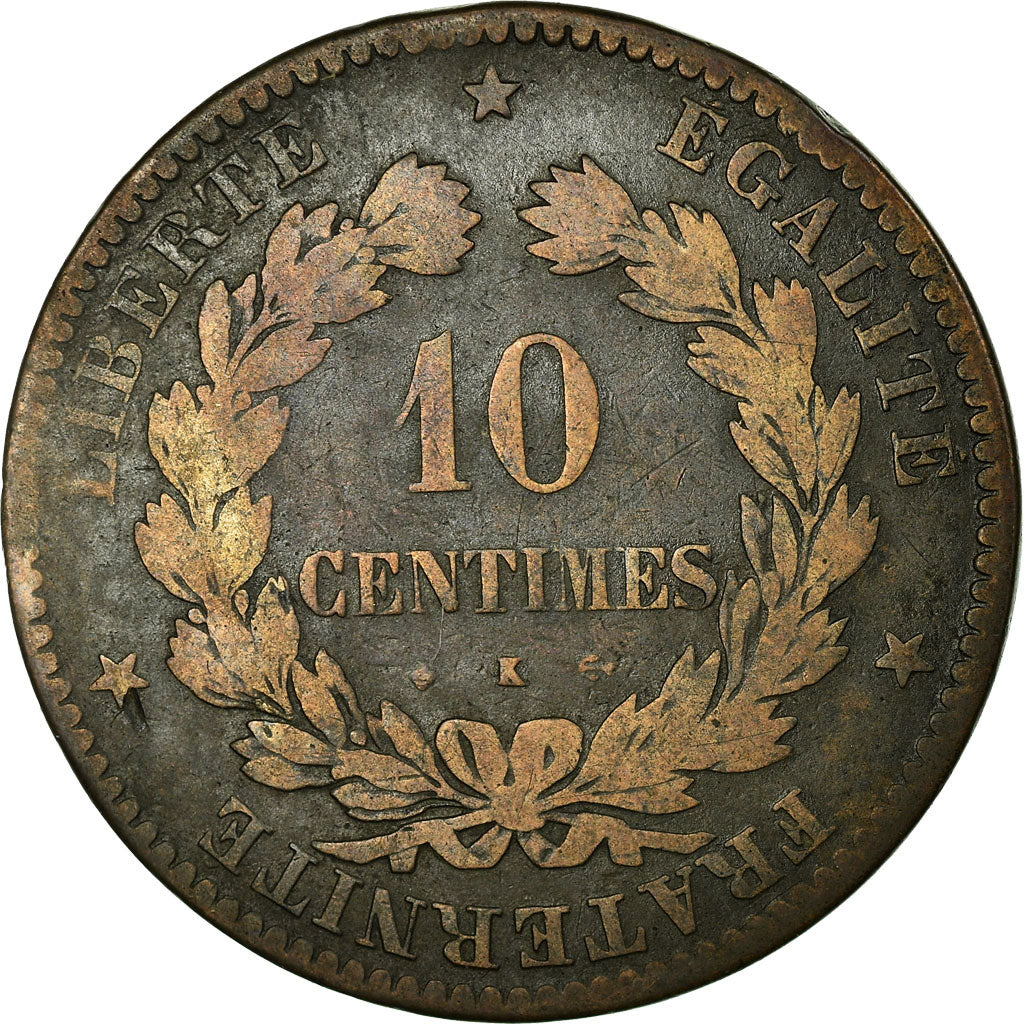 Coin, France, Cérès, 10 Centimes, 1871, Bordeaux, VF(20-25), Bronze
