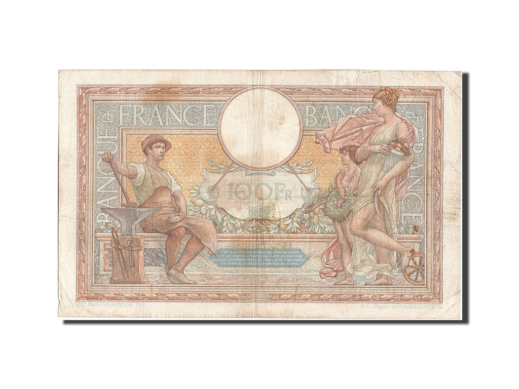Banknote, France, 100 Francs, 100 F 1908-1939 ''Luc Olivier Merson'', 1934