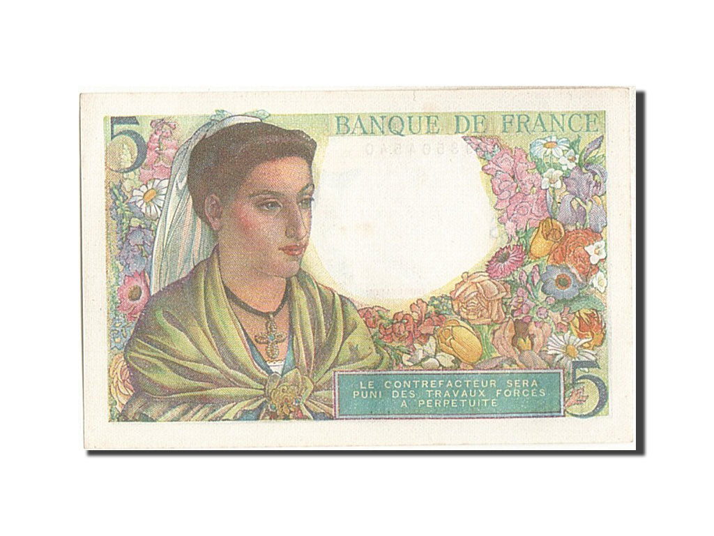 Billet, France, 5 Francs, 5 F 1943-1947 ''Berger'', 1943, 1943-07-22, TTB+
