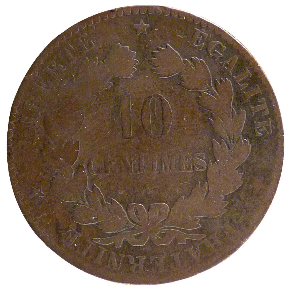 Coin, France, Cérès, 10 Centimes, 1876, Paris, VF(20-25), Bronze, Gadoury:265a