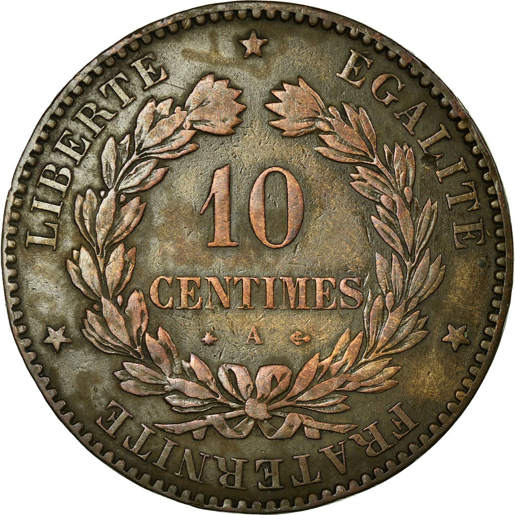 Coin, France, Cérès, 10 Centimes, 1877, Paris, EF(40-45), Bronze, Gadoury:265a