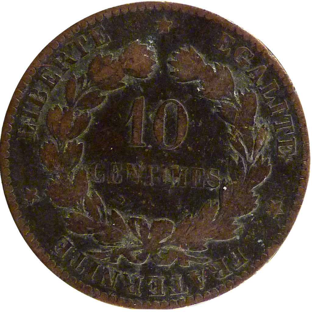 Coin, France, Cérès, 10 Centimes, 1877, Paris, F(12-15), Bronze, Gadoury:265a