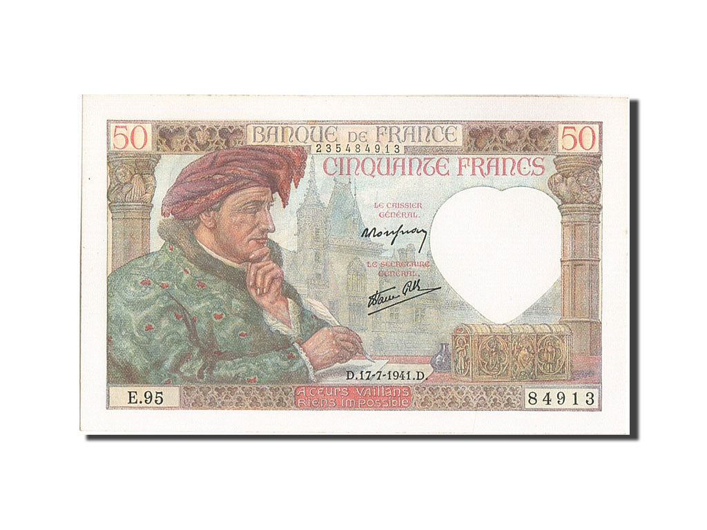 Billet, France, 50 Francs, 50 F 1940-1942 ''Jacques Coeur'', 1941, 1941-07-17