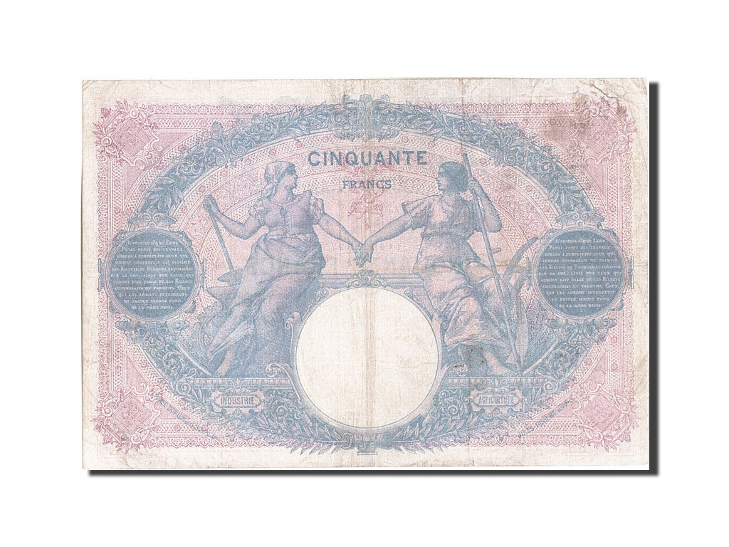 Banknote, France, 50 Francs, 50 F 1889-1927 ''Bleu et Rose'', 1915, 1915-04-24