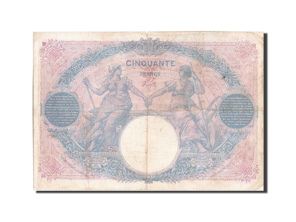 Billet, France, 50 Francs, 50 F 1889-1927 ''Bleu et Rose'', 1914, 1914-07-07