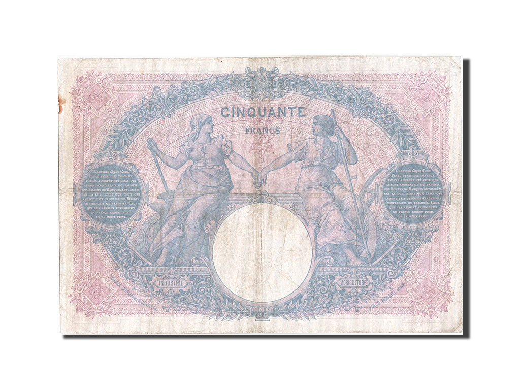 Banknot, Francja, 50 Francs, Bleu et Rose, 1914, 1914-02-28, AU(50-53)