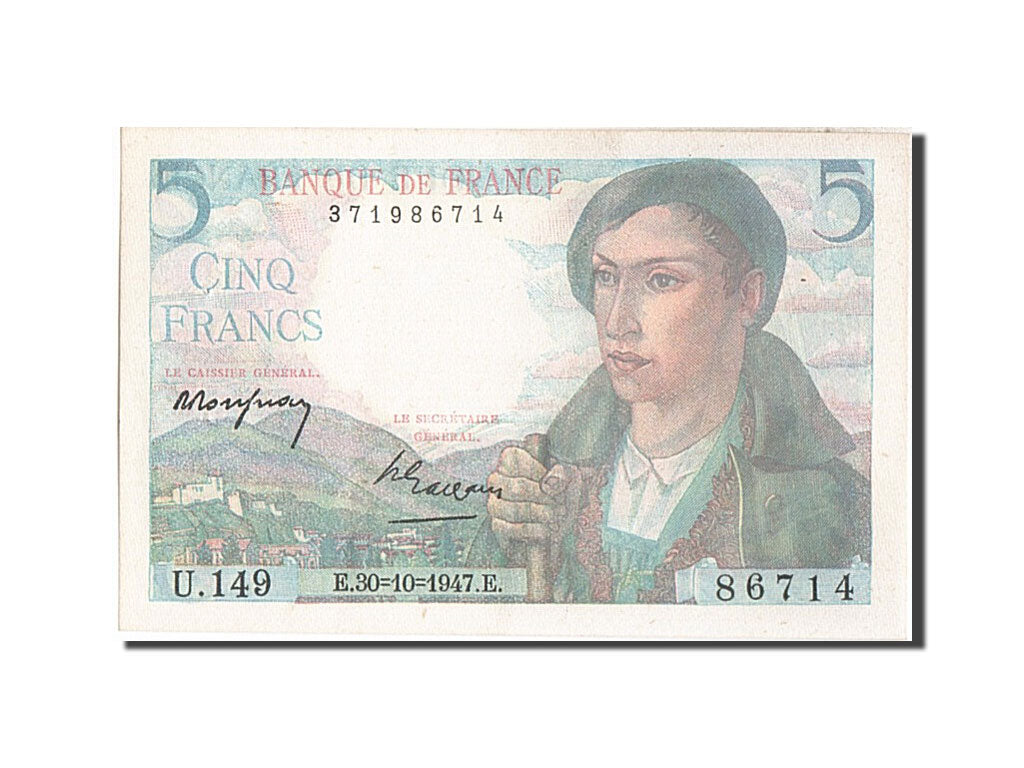 Banknot, Francja, 5 Francs, Berger, 1947, 1947-10-30, UNC(60-62), Fayette:5.7