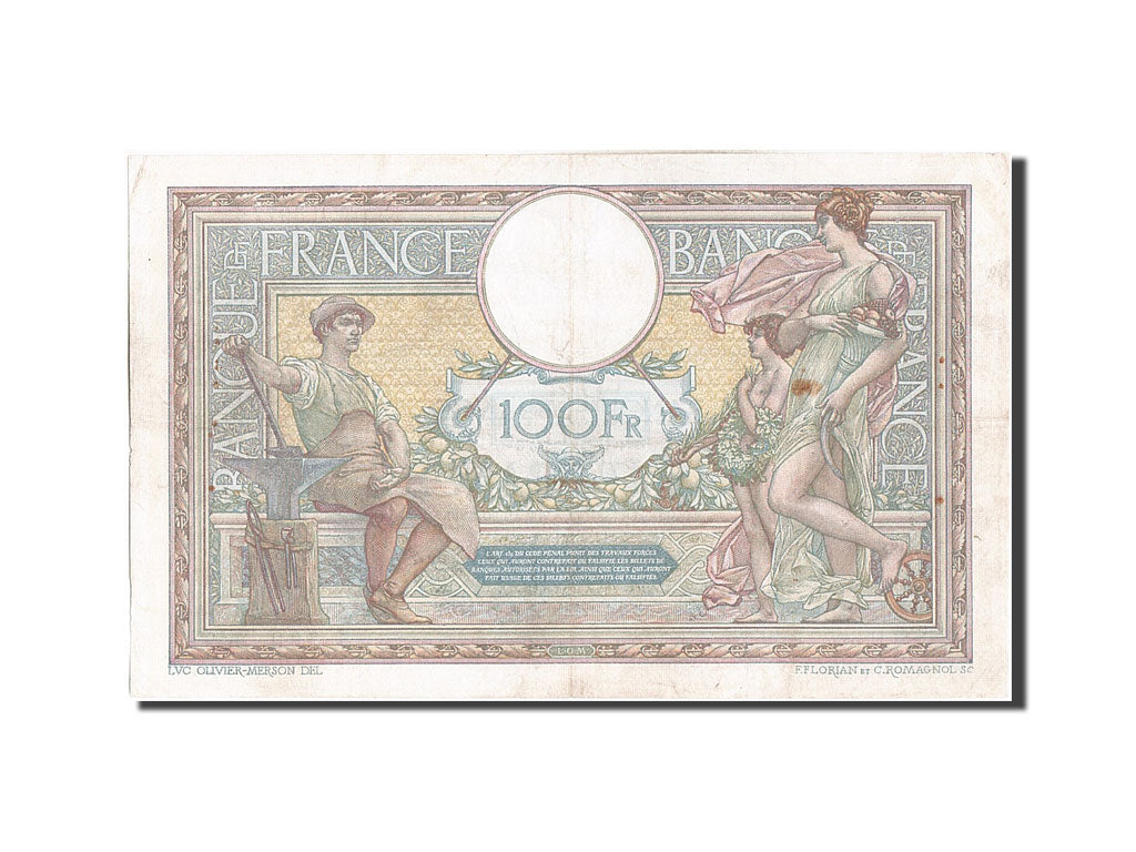 Billet, France, 100 Francs, 100 F 1908-1939 ''Luc Olivier Merson'', 1919