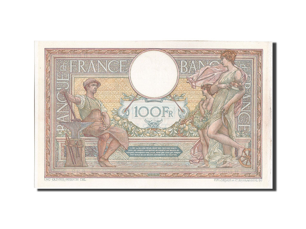 Billet, France, 100 Francs, 100 F 1908-1939 ''Luc Olivier Merson'', 1919