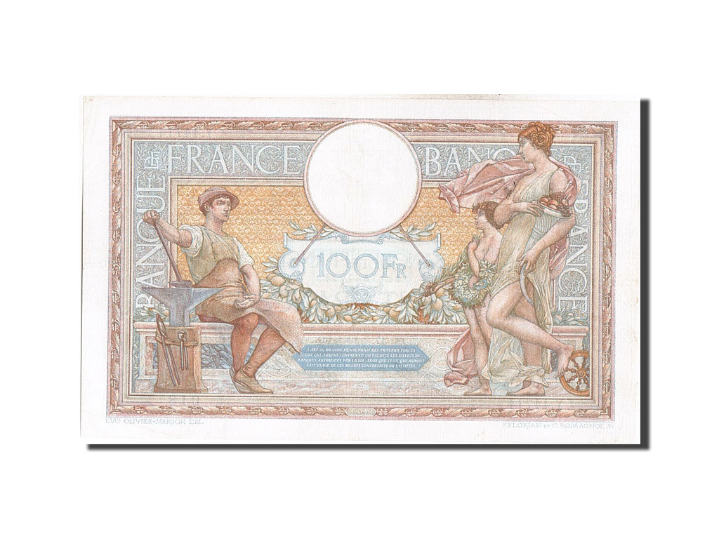 Biljet, Frankrijk, 100 Francs, 100 F 1908-1939 ''Luc Olivier Merson'', 1934