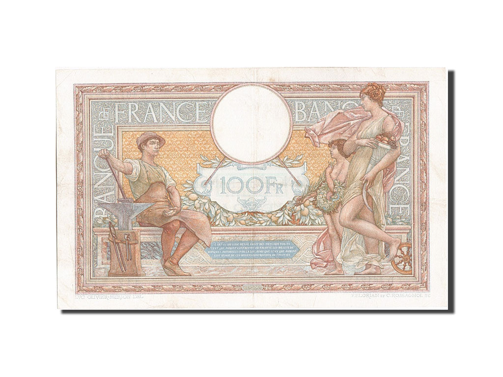 Biljet, Frankrijk, 100 Francs, 100 F 1908-1939 ''Luc Olivier Merson'', 1934