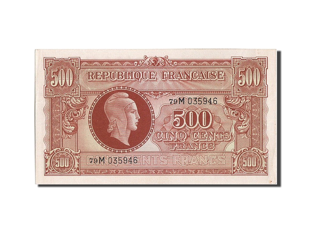 Billete, Francia, 500 Francs, 1943-1945 Marianne, 1945, EBC+, Fayette:VF11.2