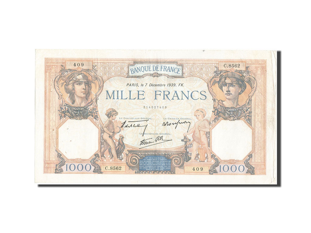 Billet, France, 1000 Francs, 1 000 F 1927-1940 ''Cérès et Mercure'', 1939