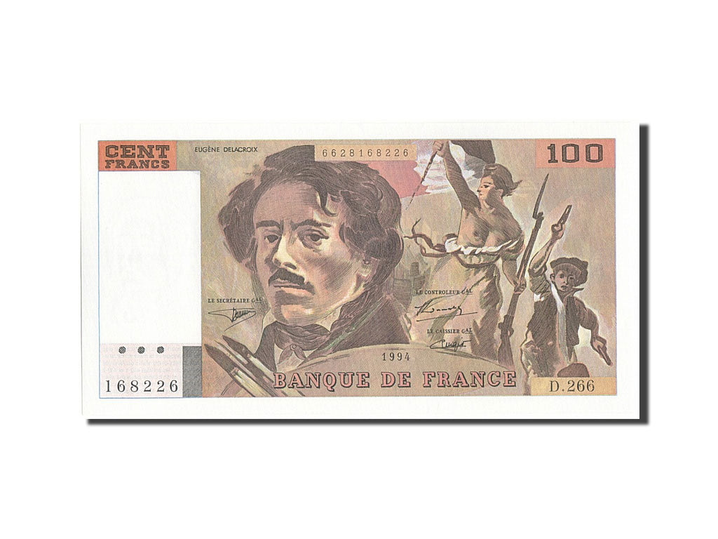Banknote, France, 100 Francs, 100 F 1978-1995 ''Delacroix'', 1994, UNC(64)