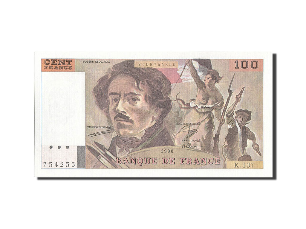 Billet, France, 100 Francs, 100 F 1978-1995 ''Delacroix'', 1990, SPL