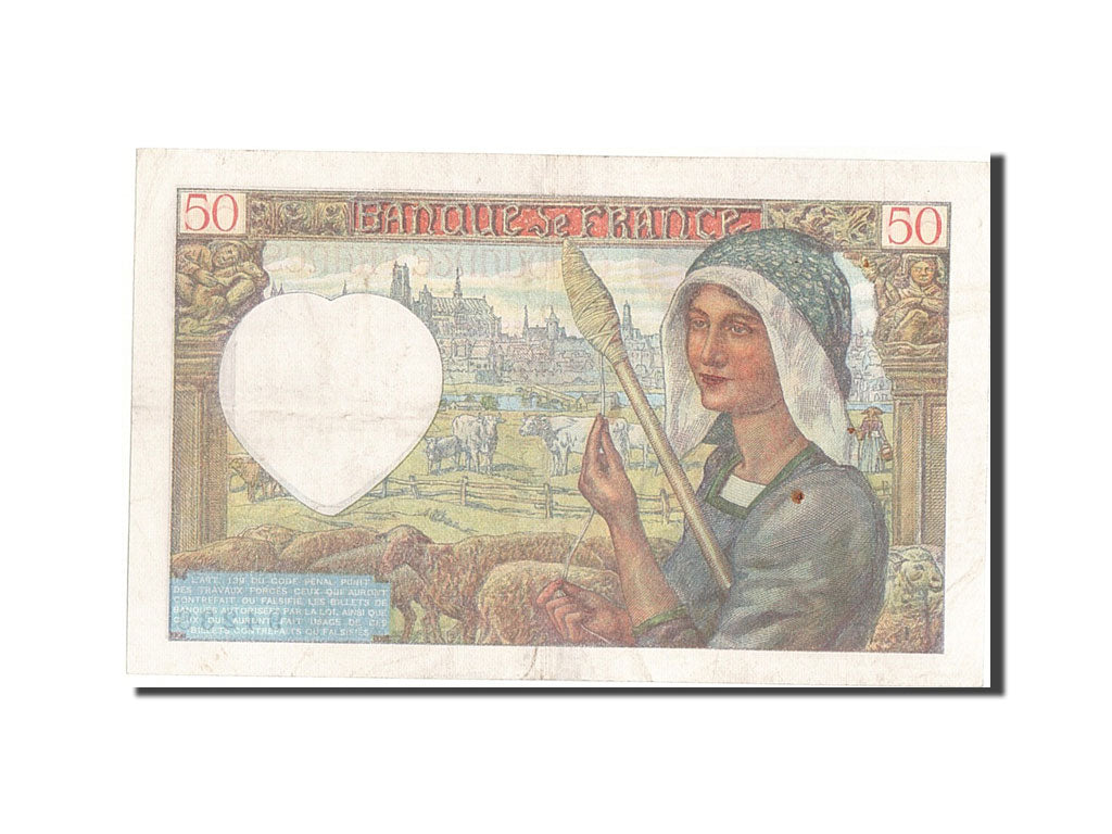 Geldschein, Frankreich, 50 Francs, 50 F 1940-1942 ''Jacques Coeur'', 1940