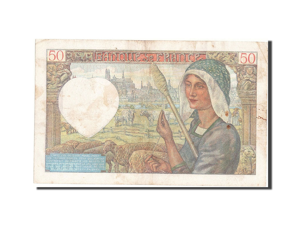 Biljet, Frankrijk, 50 Francs, 50 F 1940-1942 ''Jacques Coeur'', 1940