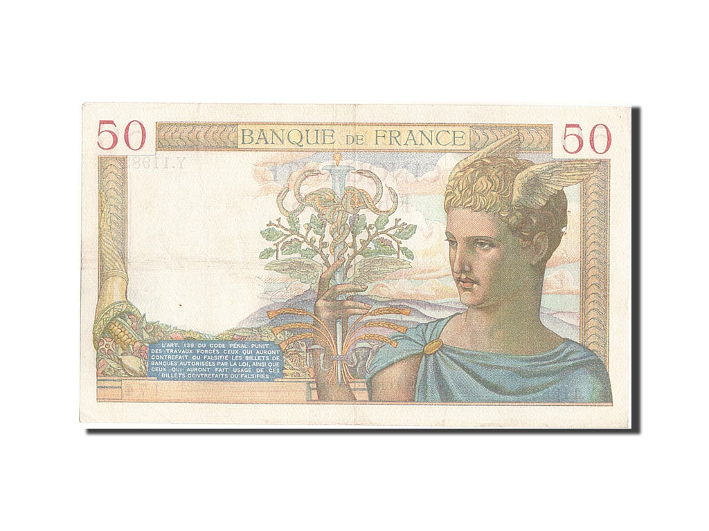 Banconote, Francia, 50 Francs, 50 F 1934-1940 ''Cérès'', 1940, 1940-01-11
